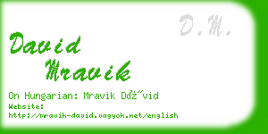 david mravik business card